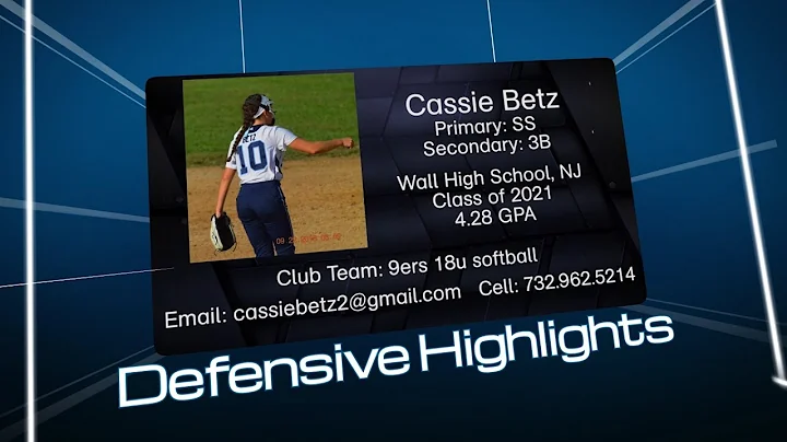 Cassie Betz Defensive Softball Highlights Skill Video Recruiting Tape