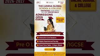 Admission Open| IGCSE| Pre O Level| O Level| Online School & College
