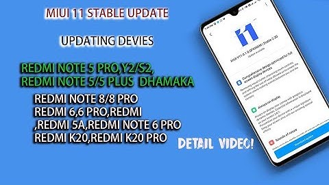 MIUI 11 STABLE UPDATE ||REDMI NOTE 5 PRO,REDMI NOTE 5,REDMI Y2/S2