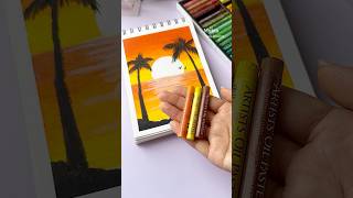 ✨ Sunset Painting with Oil Pastel #sh#art #painting #youtubeshorts