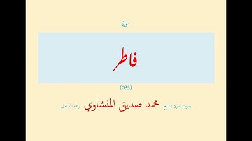 سورة فاطر (٠٣٥) بصوت القارئ الشيخ محمد صديق المنشاوي رحمه الله تعالى