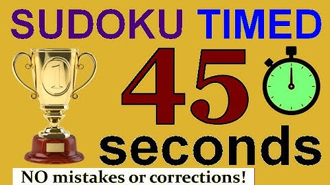 Sudoku under 1 Minute #sudoku