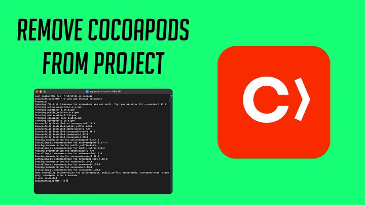 Exploring Cocoapods: Remove Cocoapods from Project