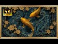 Golden Koi Fish in Harmony | Gold Framed 4K Art Screensaver | Luxurious Asian Feng Shui TV Wallpaper