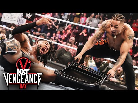 Carmelo Hayes executes a steel chair assault on Trick Williams: NXT Vengeance Day 2024 highlights