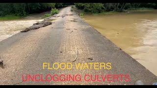 FLOOD WATERS/unclogging culverts/house explore/snake sighting 07/2023