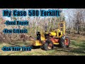 My Case 580 Forklift: Hood Repair, New Exhaust and New Rear Tires