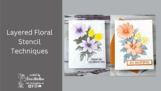Layered Floral Stencil Techniques