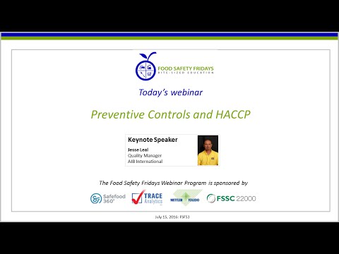 Preventive Controls and HACCP