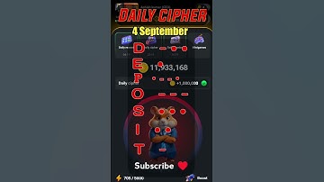Hamster Kombat 4 september daily cipher #hamsterkombat