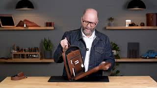 Slim Leather Laptop Briefcase - Small 14\