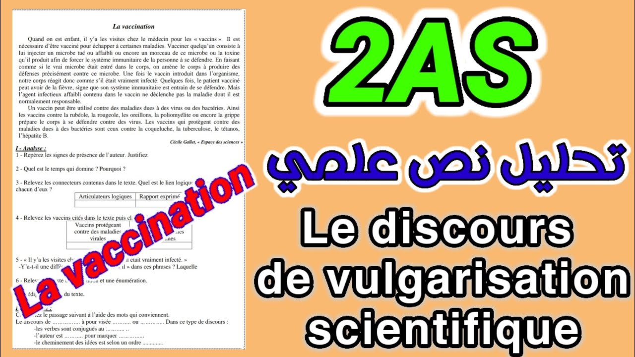 السنة الثانية ثانوي 2AS (علمي و أدبي) تحليل نص séquence 1