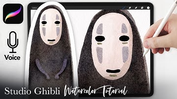 Japanese Spirit Watercolor Tutorial // EASY Spirited Away Watercolor Illustration for Procreate