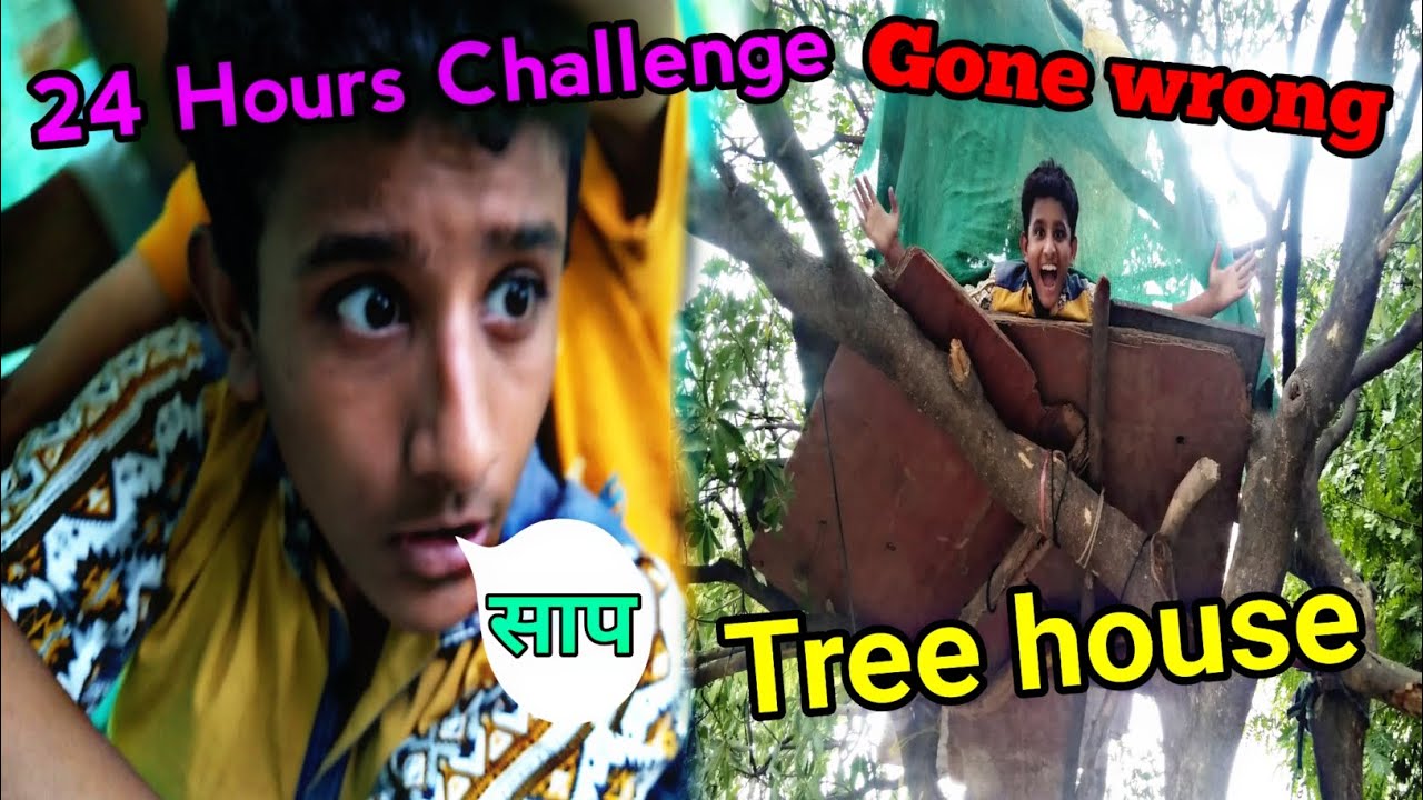 Living 24 Hours in tree house 😱 Challenge gone wrong 😨 @NIkkuVlogz ...