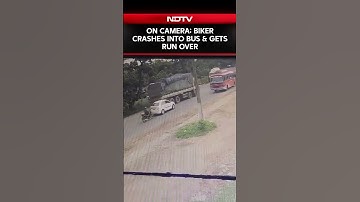 On Camera: Biker Trying To Overtake Rams Into Bus Gets Crushed Under It, Dies On Spot