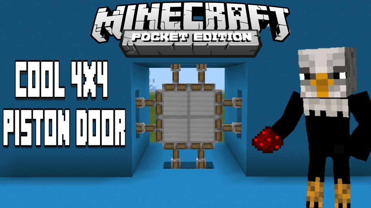 🦅 How To Make Cool 4x4 Piston Door - Minecraft Pe - YouTube
