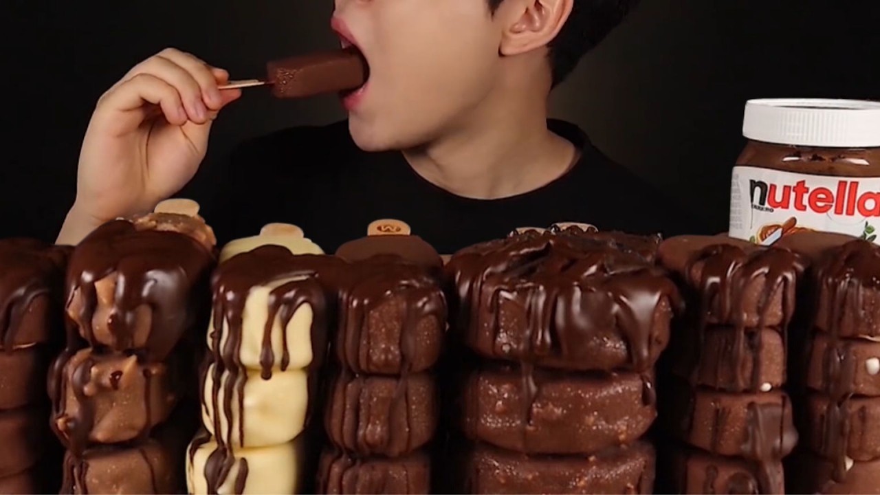 ASMR MUKBANG MAGNUM Chocolate Ice Creams with NUTELLA
