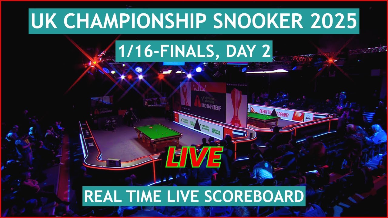 UK Championship Snooker 2025 Live Scores | Today 1/16-Finals, Day 2 Matches