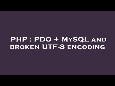 PHP : PDO