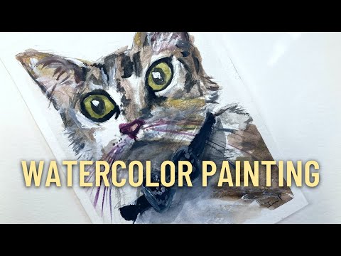 HOW TO PAINT YOUR CAT: Watercolor Portrait Tutorial - Easy Process