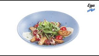 Рецепт теплого салата из кальмаров с сырным соусом Рецепт теплого салата из кальмаров с сырным соусом