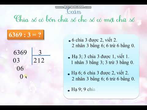 Toán 3 - Bài: Chia số có bốn chữ số cho số có một chữ số