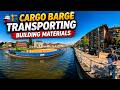 🚢🏗️ Cargo Barge Transporting Building Materials 🚢 Industrial Shipping on European Waterways