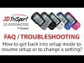 How to get back into setup mode to change settings on the 3dtrisport pedometer