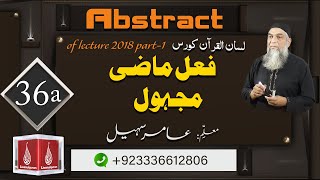 Abstract of Lecture 36-A Lisan ul Quran 2018 Part 1: Passive Voice Past Tense