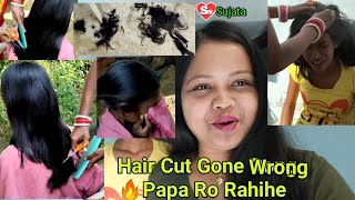 Haircut pura wrong 😭 Papa rorahihe pura Chhota😩 @Saisujata @hairtainment