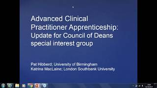 Advanced Clinical Practice apprenticeship standard webinar