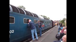 Class 55 "Deltic" Locomotive 55002 Starts Up at Bridgnorth - 5 Oct 2013