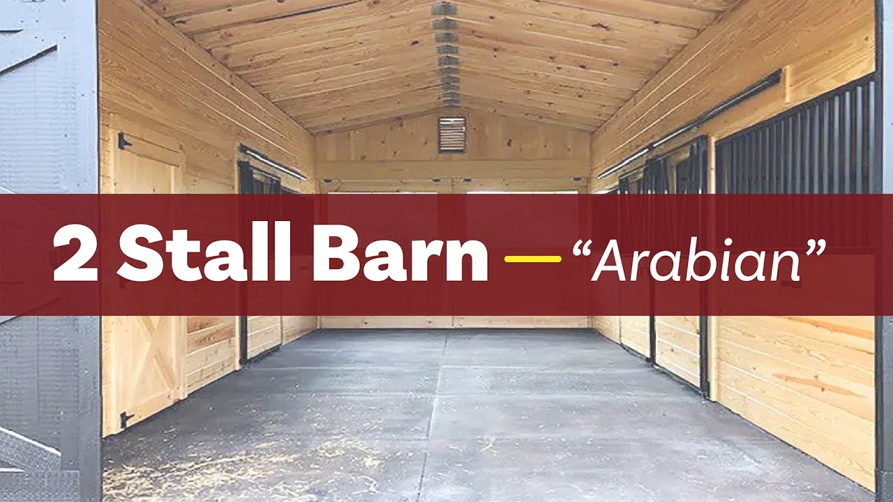 Customer Horse Barn Tour:  2 Stall BackYard Horse Barn - "The Arabian"