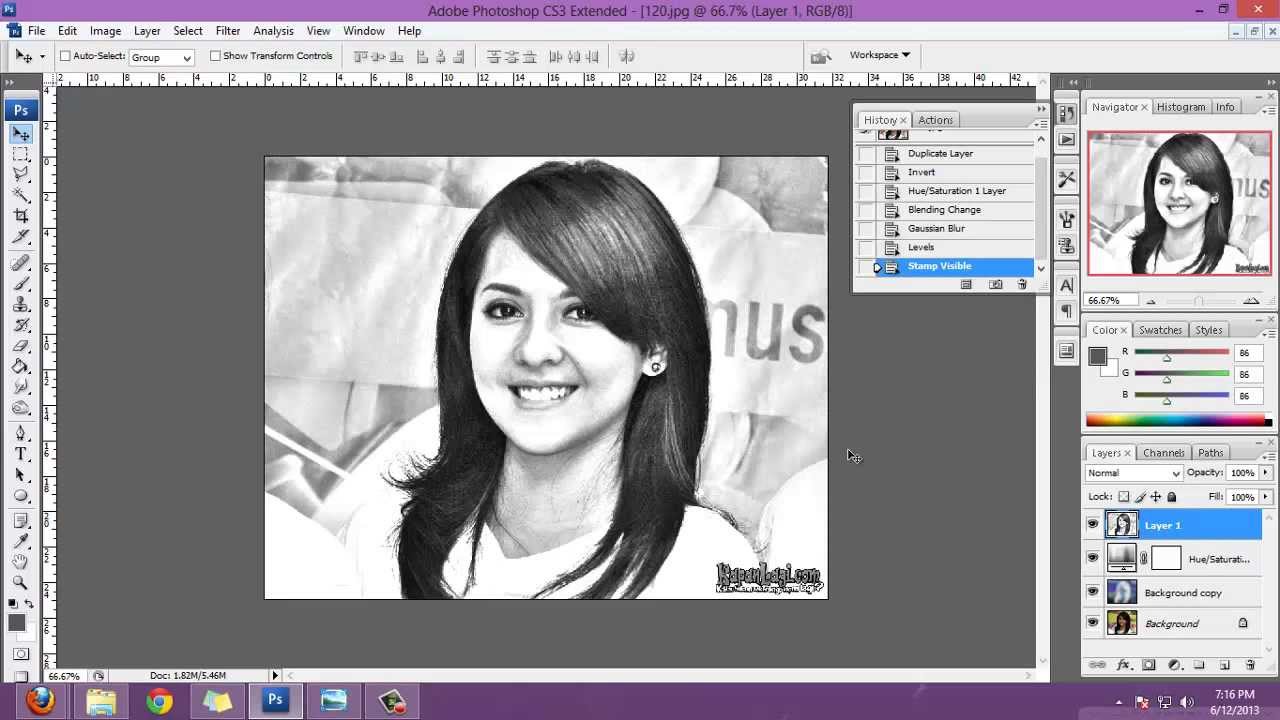  cara  gampang membuat sketsa  pensil dari photoshop  YouTube