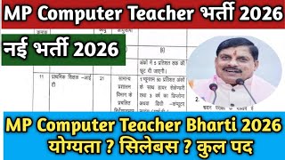 MP Computer Teacher Vacancy 2026 Syllabus | MP Computer Teacher Bharti 2026 Notification कब आएगा ?