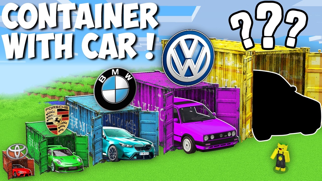 Minecraft Container Cars I Found ALL SIZE CONTAINER with BEST CAR BRANDS in Minecraft ! RAREST ...