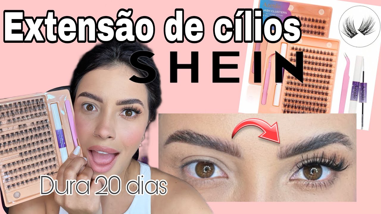 Como fazer extensão de cílios sozinha em casa com kit da SHEIN #carnavalshein24 #sheinbrasil #shein