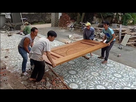 Cửa gỗ đẹp , lắp cửa gỗ 5phân
