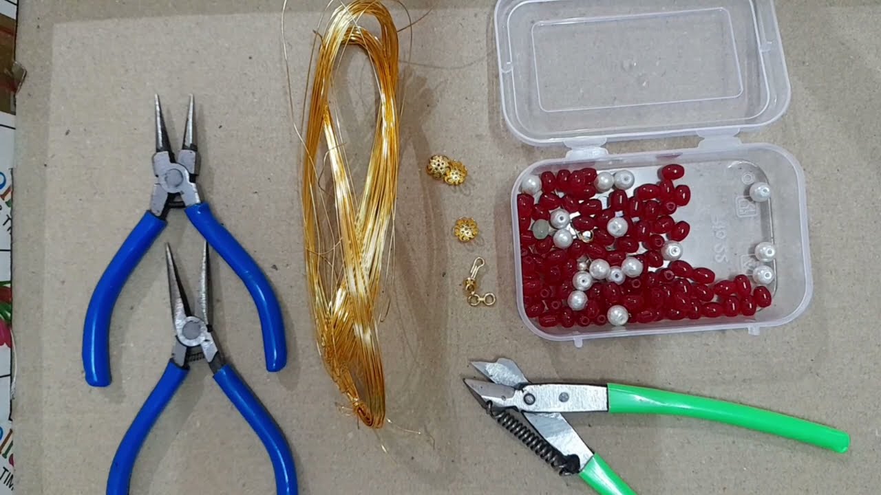 kattuteega tho beads necklace making, #kattuteega #handmadejewelrymaking #beadsjewellery