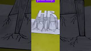 Yeh “HR” Real Hai Ya Drawing? 😳 3D Letter Illusion #shorts