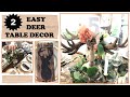 DEER ANTLER DECOR | HOW TO CREATE 2 EASY DIY&#39;S | ANTLER CENTREPIECE  AND TABLESCAPE ON A BUDGET 2021