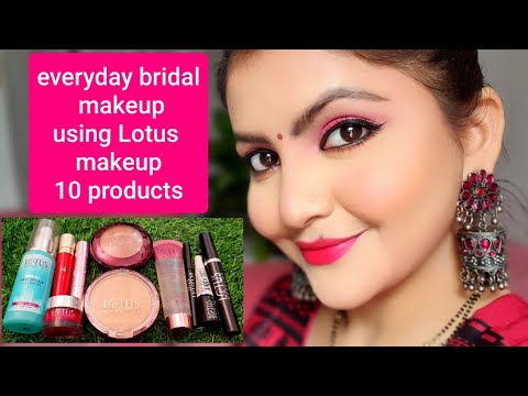 Everyday bridal makeup using Lotus makeup 10 products only | RARA | one brand makeup tutorial |