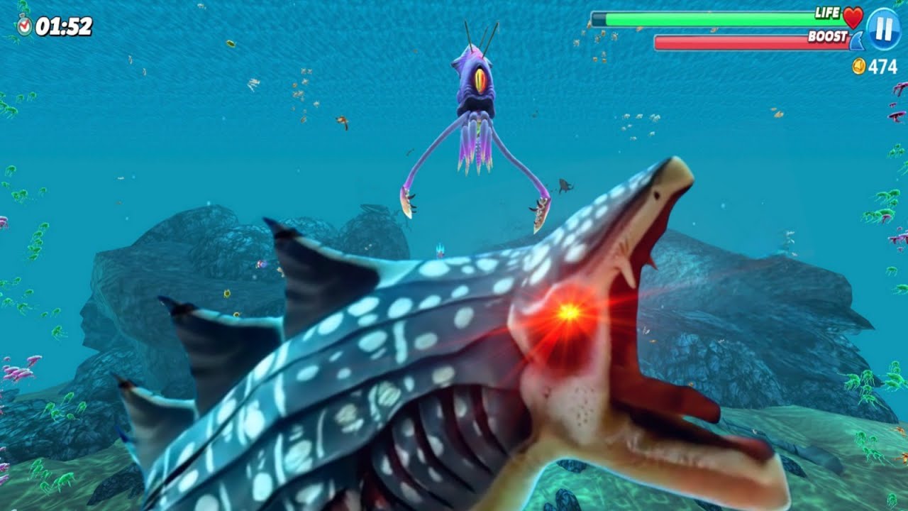 GIANT MONSTER WHALE SHARK VS COLOSSAL SQUID BOSS - Hungry Shark World