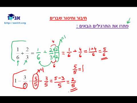 וִידֵאוֹ: איזה ציון הוא חיבור וחיסור שברים?