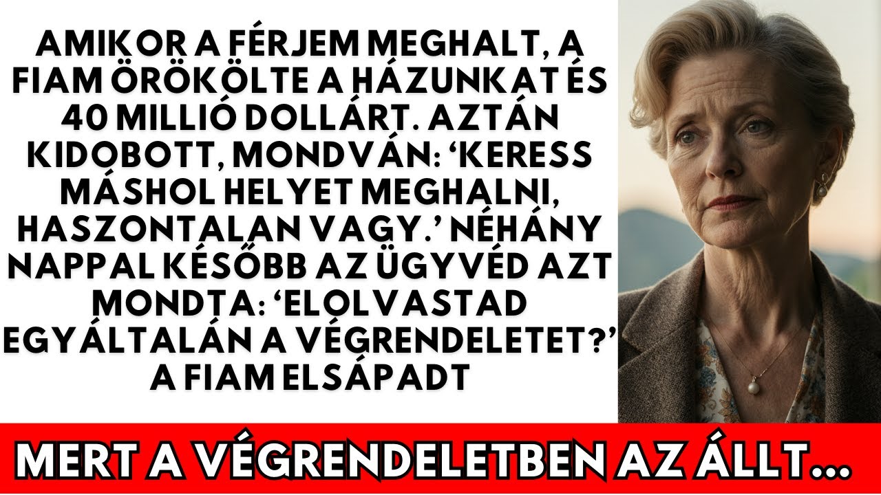 A fiam örökölt 40M$-t és kidobott — napok múlva az ügyvéd szavai elsápították.