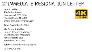 How To Write Immediate Resignation Letter with Sample and Explanation | Writing Tutorials