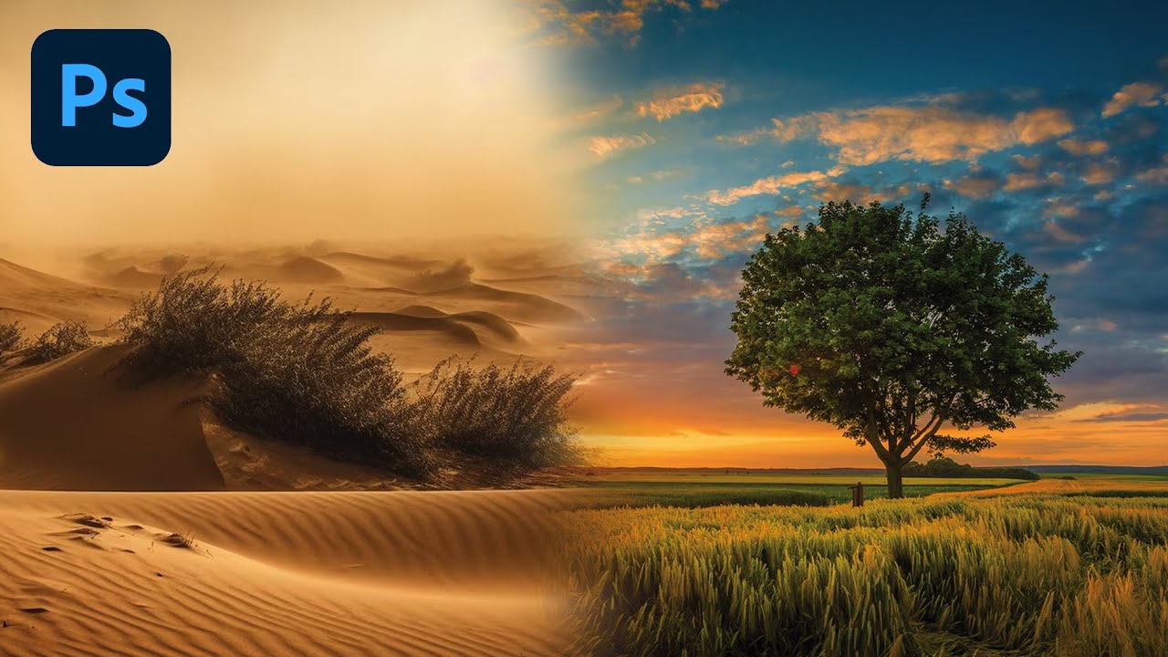 Comment faire un fondu entre deux images avec photoshop - YouTube