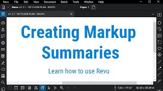 Markups List Summary (Revu 2019)