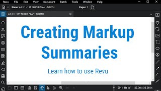 bluebeam revu: markups list summary (revu 2019)