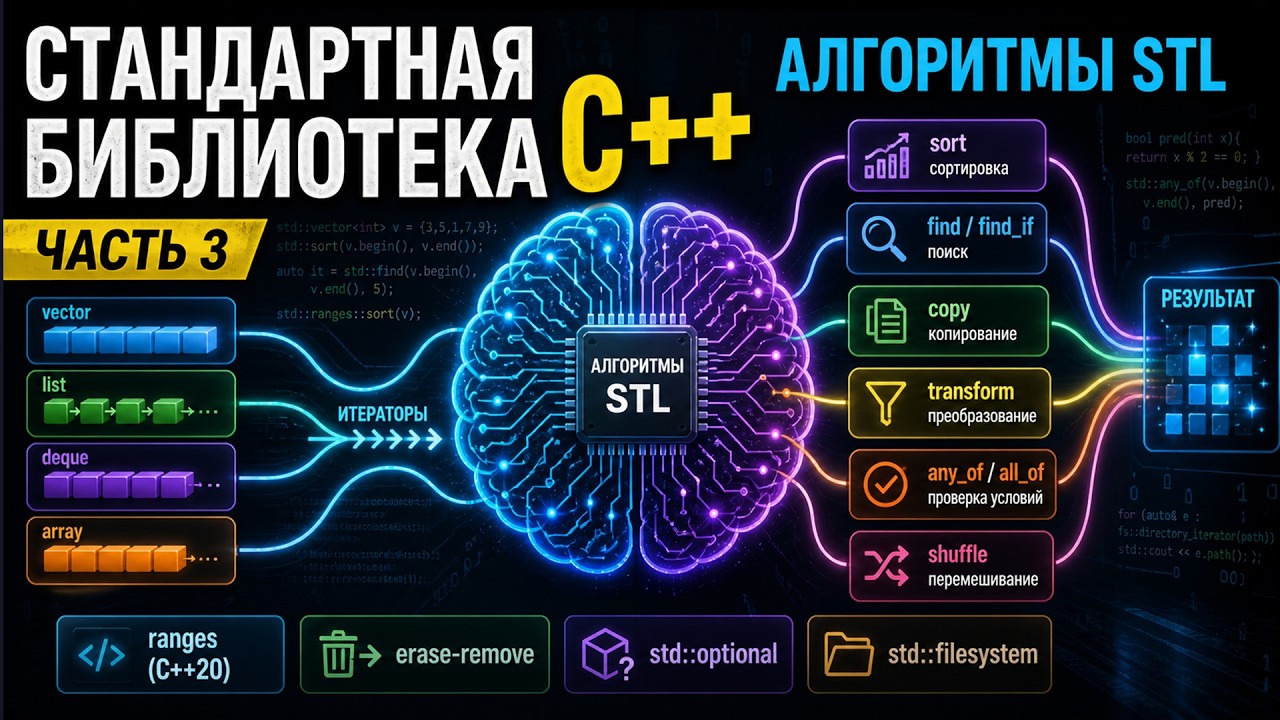 6. Стандартная библиотека C++: алгоритмы, optional, файловая система | ООП 2026